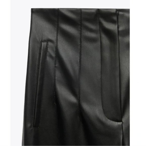 NWT Zara faux leather pants black - Picture 8 of 10